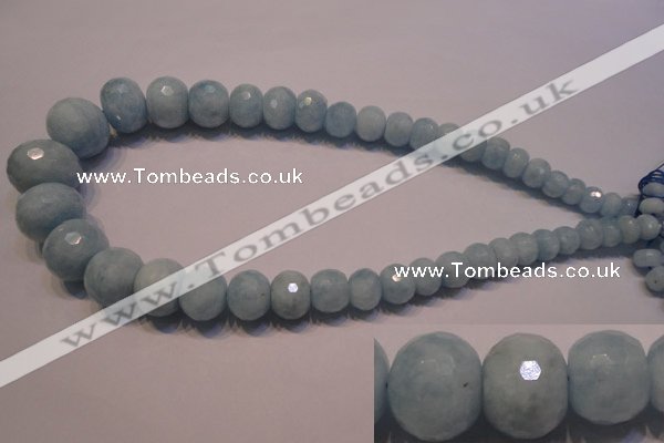 CAQ312 15.5 inches 6*9mm – 18*22mm faceted rondelle aquamarine beads