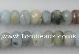 CAQ353 15.5 inches 8*12mm faceted rondelle natural aquamarine beads