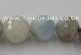 CAQ360 15.5 inches 7mm - 18mm faceted round natural aquamarine beads