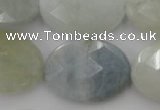 CAQ388 15.5 inches 22*30mm faceted oval natural aquamarine beads