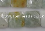 CAQ398 15.5 inches 20*20mm faceted square natural aquamarine beads