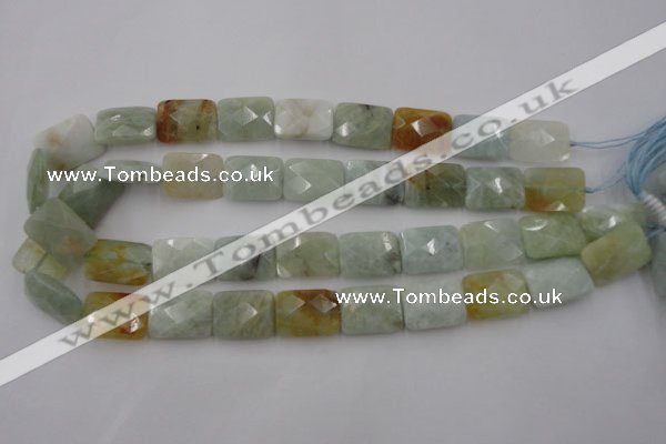 CAQ405 15.5 inches 15*20mm faceted rectangle natural aquamarine beads