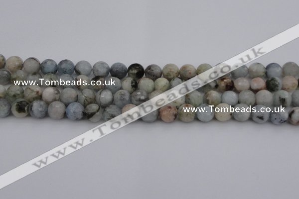 CAQ420 15.5 inches 6mm faceted round natural aquamarine beads