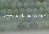 CAQ430 15.5 inches 4mm round natural aquamarine beads wholesale