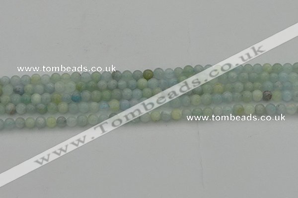 CAQ430 15.5 inches 4mm round natural aquamarine beads wholesale