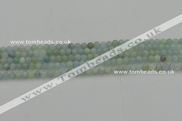 CAQ430 15.5 inches 4mm round natural aquamarine beads wholesale