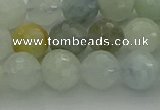 CAQ437 15.5 inches 8mm faceted round natural aquamarine beads