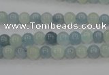 CAQ470 15.5 inches 6mm round natural aquamarine beads