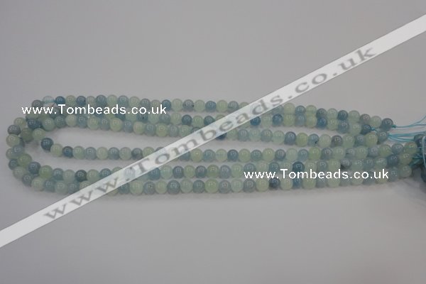 CAQ470 15.5 inches 6mm round natural aquamarine beads