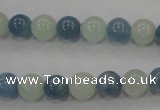 CAQ471 15.5 inches 8mm round natural aquamarine beads