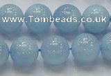 CAQ50 15.5 inches 14mm round natural aquamarine gemstone beads