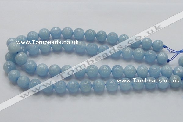 CAQ50 15.5 inches 14mm round natural aquamarine gemstone beads