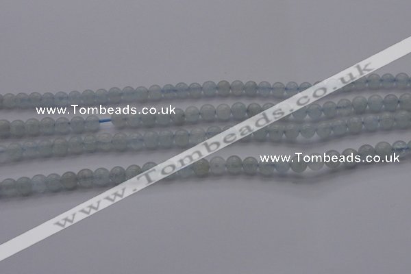 CAQ500 15.5 inches 4mm round natural aquamarine beads