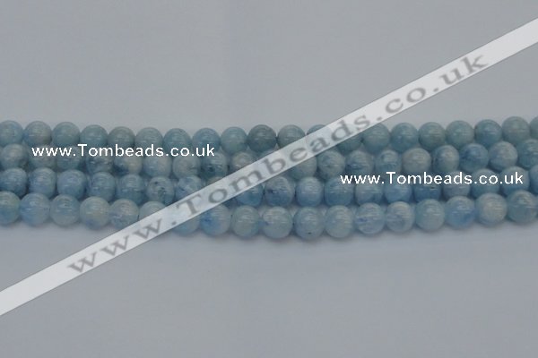 CAQ511 15.5 inches 8mm round A+ grade natural aquamarine beads