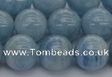 CAQ514 15.5 inches 14mm round A+ grade natural aquamarine beads