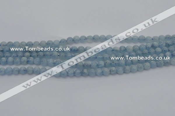 CAQ518 15.5 inches 6mm round AA grade natural aquamarine beads