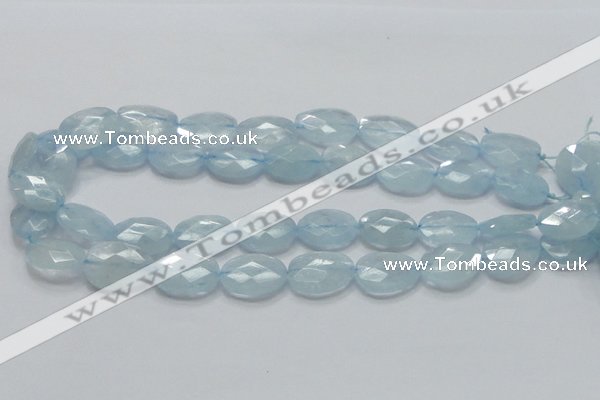 CAQ52 15.5 inches 15*20mm faceted oval natural aquamarine beads