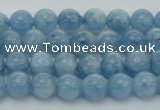 CAQ525 15.5 inches 4mm round AA+ grade natural aquamarine beads
