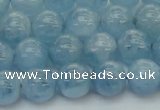 CAQ529 15.5 inches 8mm round AA+ grade natural aquamarine beads