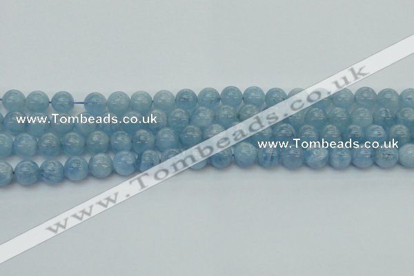 CAQ529 15.5 inches 8mm round AA+ grade natural aquamarine beads