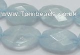 CAQ53 15.5 inches 20*25mm faceted oval natural aquamarine beads