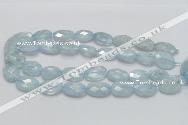 CAQ53 15.5 inches 20*25mm faceted oval natural aquamarine beads