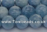 CAQ531 15.5 inches 12mm round AA+ grade natural aquamarine beads