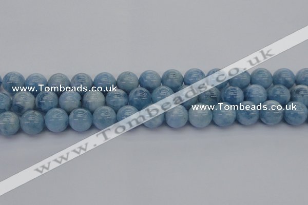 CAQ531 15.5 inches 12mm round AA+ grade natural aquamarine beads