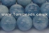 CAQ532 15.5 inches 14mm round AA+ grade natural aquamarine beads