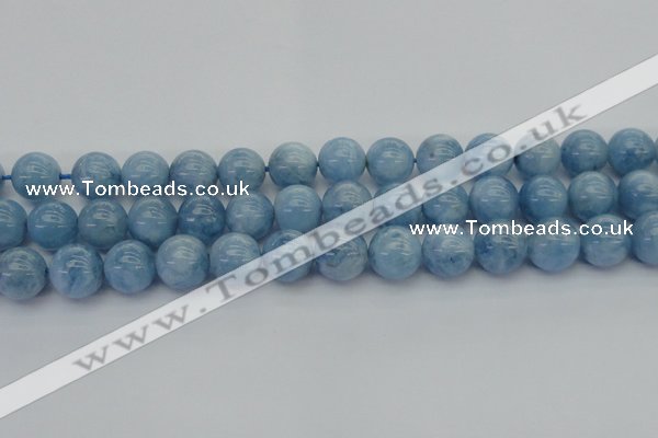 CAQ540 15.5 inches 14mm round AAA grade natural aquamarine beads