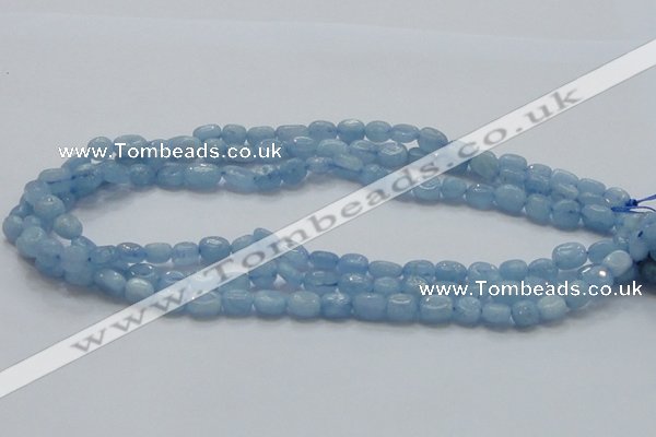 CAQ55 15.5 inches 8*9mm nugget natural aquamarine gemstone beads