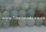 CAQ552 15.5 inches 6mm faceted round natural aquamarine beads