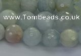 CAQ553 15.5 inches 8mm faceted round natural aquamarine beads