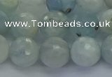 CAQ554 15.5 inches 10mm faceted round natural aquamarine beads