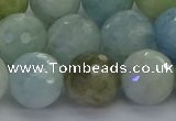 CAQ555 15.5 inches 12mm faceted round natural aquamarine beads