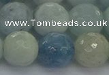 CAQ556 15.5 inches 14mm faceted round natural aquamarine beads