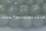 CAQ562 15.5 inches 10mm faceted round natural aquamarine beads