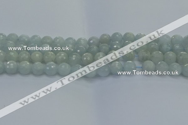 CAQ562 15.5 inches 10mm faceted round natural aquamarine beads