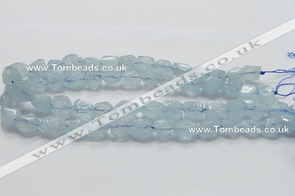 CAQ58 15.5 inches 14*16mm faceted nugget natural aquamarine beads