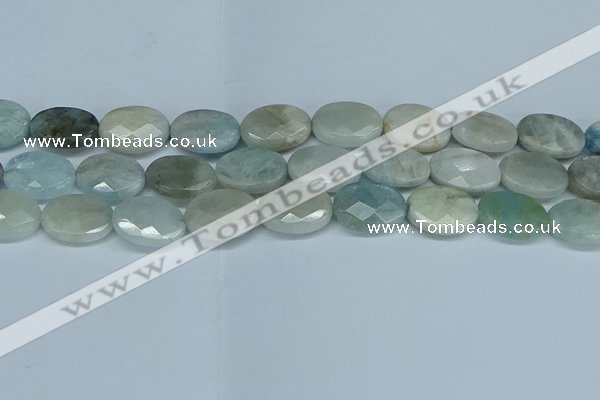 CAQ581 15.5 inches 12*16mm faceted oval aquamarine beads