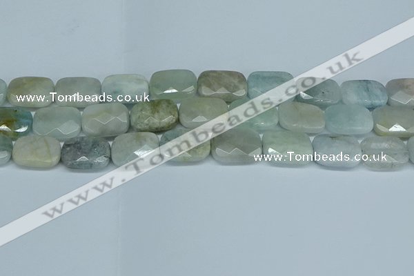 CAQ585 15.5 inches 12*16mm faceted rectangle aquamarine beads