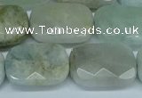 CAQ587 15.5 inches 15*20mm faceted rectangle aquamarine beads