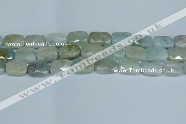 CAQ587 15.5 inches 15*20mm faceted rectangle aquamarine beads