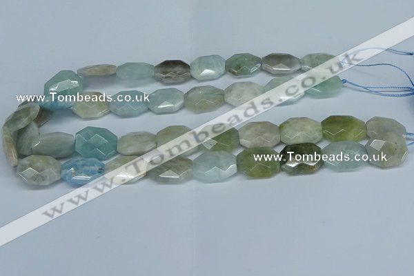 CAQ590 15.5 inches 15*20mm faceted freeform aquamarine beads