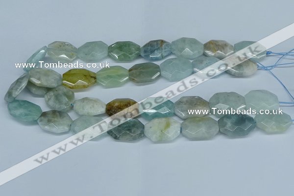 CAQ591 15.5 inches 18*25mm faceted freeform aquamarine beads