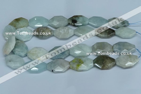 CAQ592 15.5 inches 22*30mm faceted freeform aquamarine beads