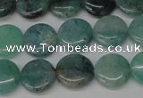 CAQ618 15.5 inches 10mm flat round aquamarine gemstone beads