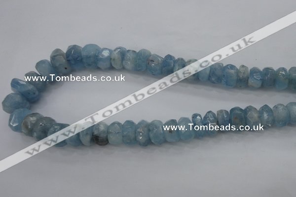 CAQ62 6*10mm – 12*18mm faceted nuggets natural aquamarine beads