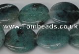 CAQ623 15.5 inches 20mm flat round aquamarine gemstone beads