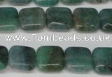 CAQ636 15.5 inches 10*10mm square aquamarine gemstone beads